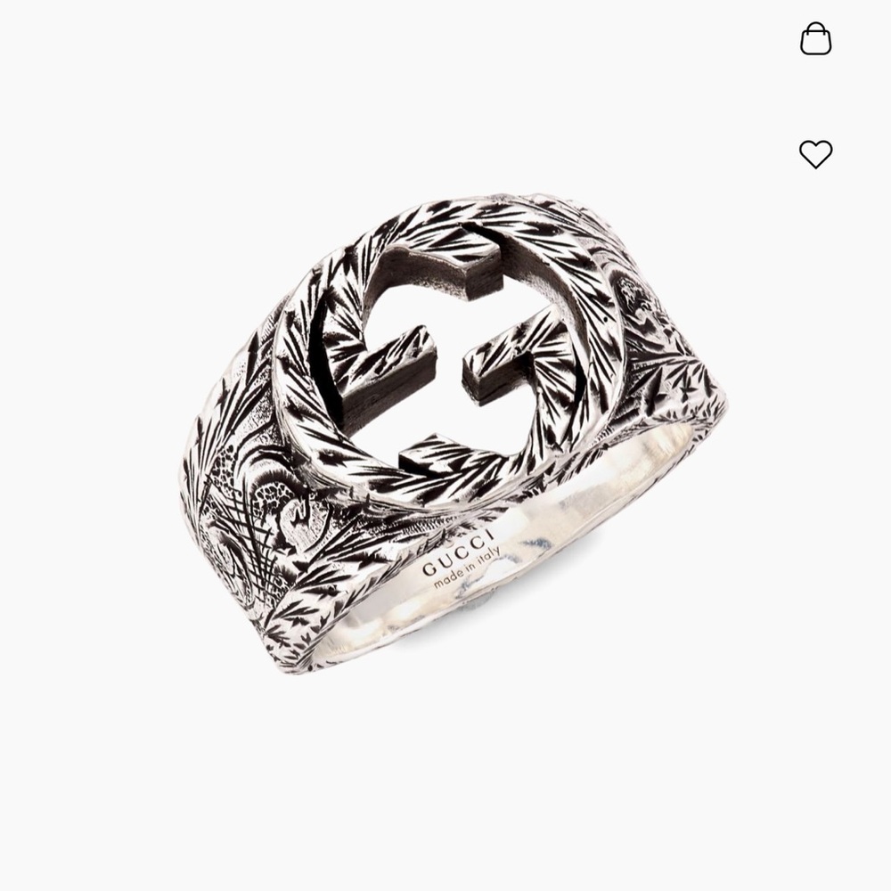 Gucci Silver Paisley Jewelry Ring Interlocking G